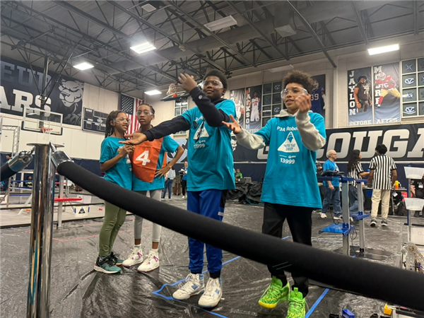 students at robotics competition